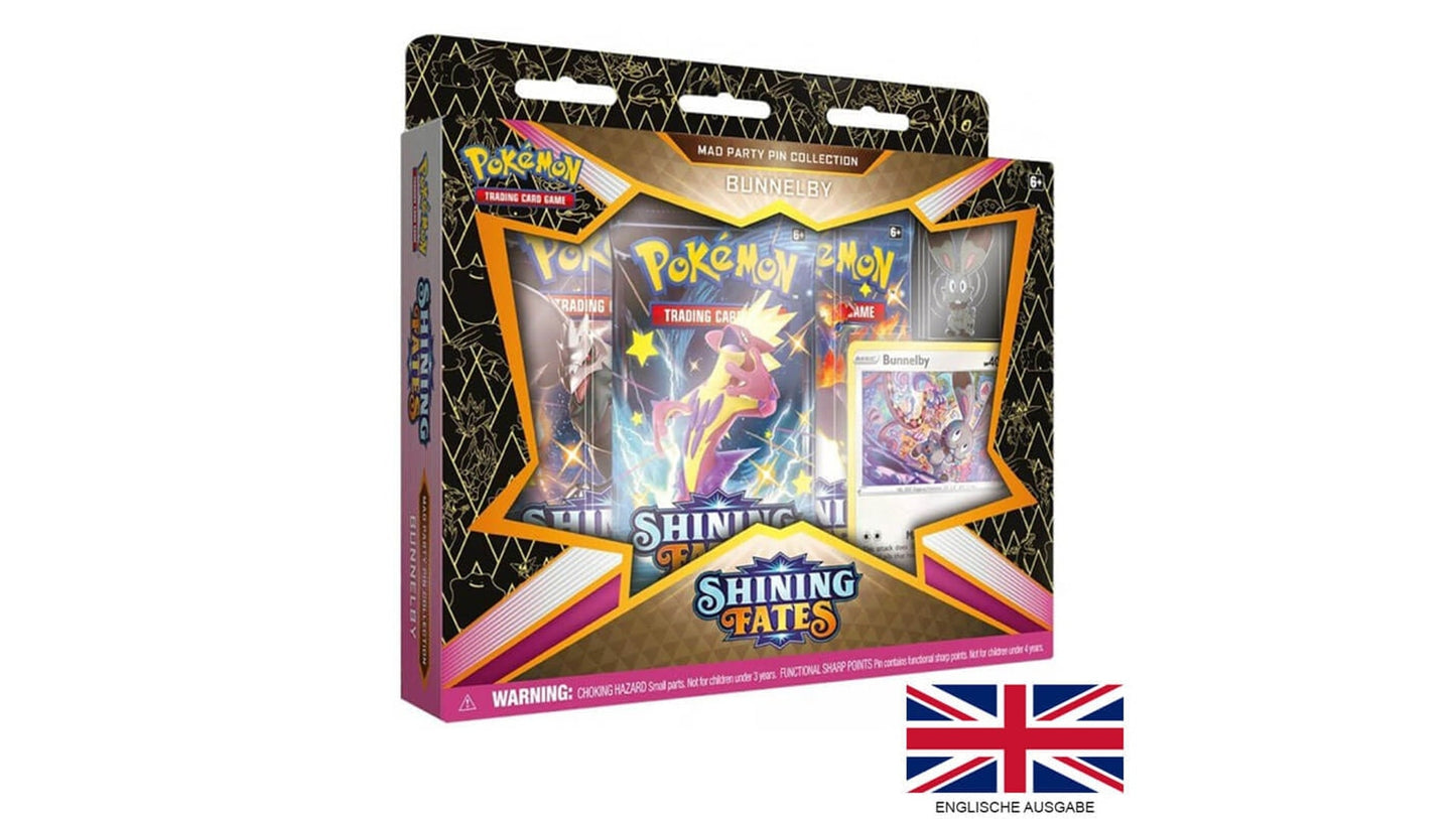 Shining Fates - Bunnelby Mad Party Pin Collection, englische Ausgabe