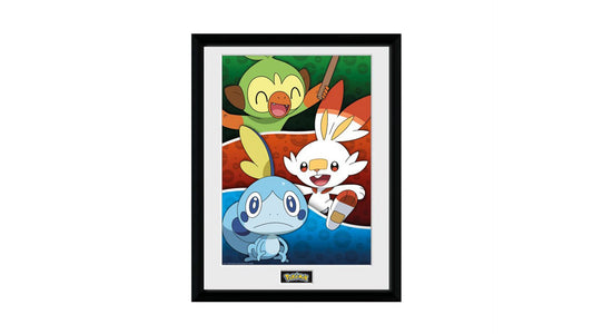 Pokemon Galar Starters Bild, gerahmt 30,48 x 40,64 cm