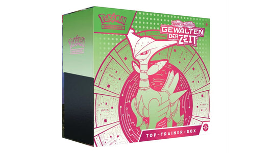 Pokemon Karmesin & Purpur - Gewalten der Zeit - Eisenblatt - Top Trainer Box, deutsche Ausgabe