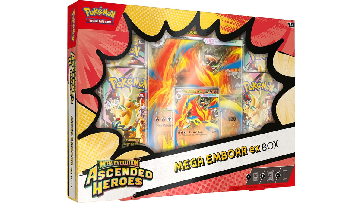 Pokemon Ascended Heroes Mega Emboar ex Box, englische Ausgabe