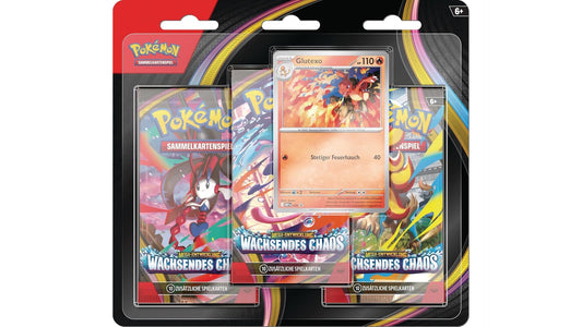 Pokemon Wachsendes Chaos 3er Booster Blister, deutsche Ausgabe