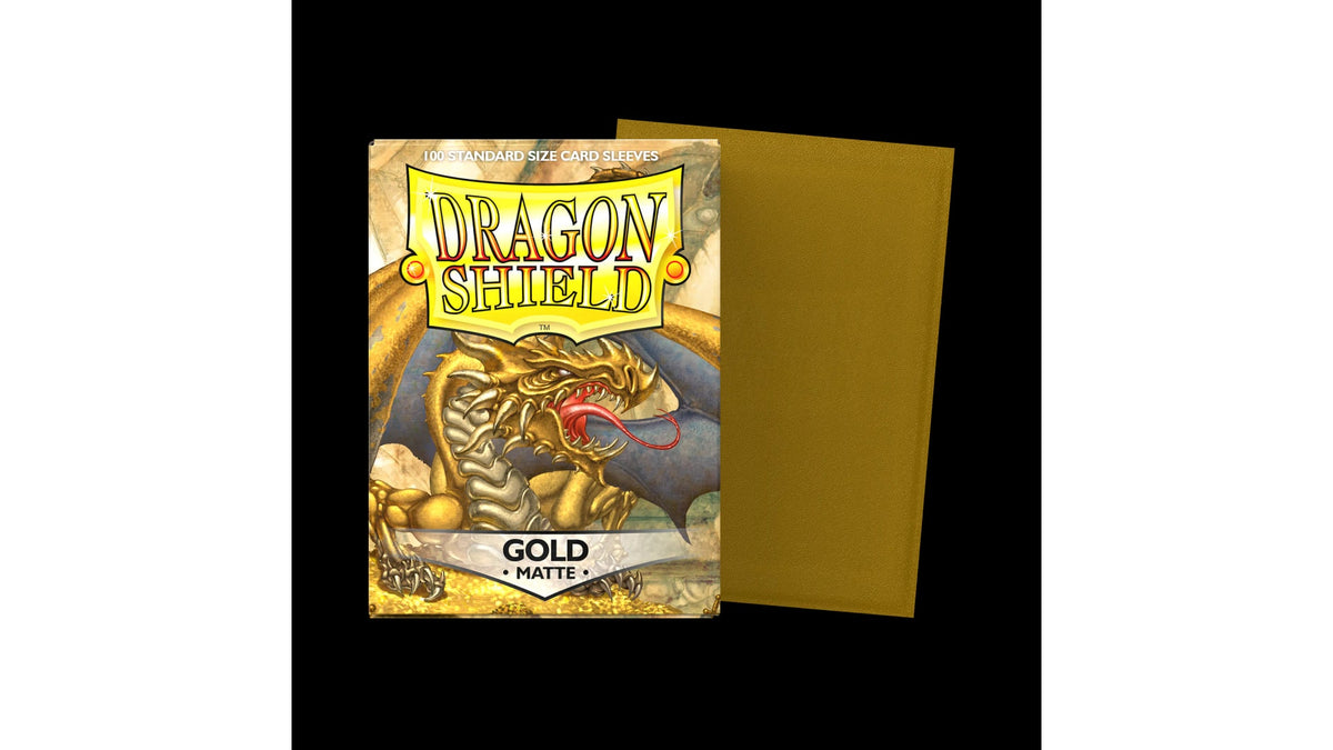 Dragon Shield Standard Size Sleeves - Gold Matte (100 Sleeves)