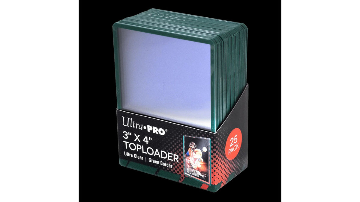 Ultra Pro Toploader Green Border - 3 x 4 (25 Stuck)