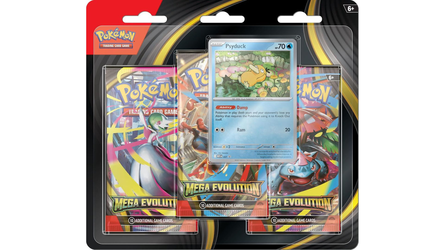 Pokemon Mega Evolution 3er Blister Psyduck, englische Ausgabe
